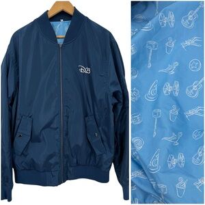 D23 Expo 2024 Disney Blue Reversible Bomber Jacket Gold Member Exclusive